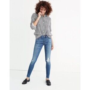 Madewell 9" High Rise Skinny Jeans Allegra Wash "Rip & Repair" Sz 29